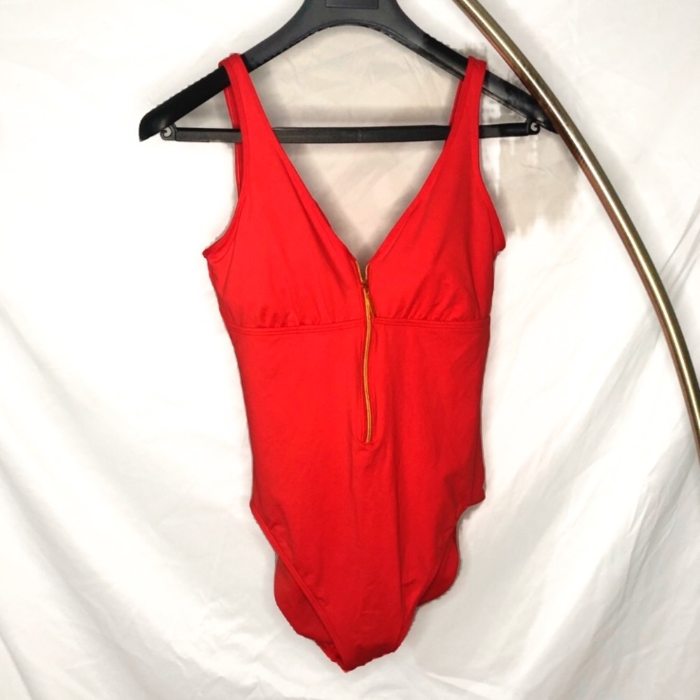 Ralph Lauren Zip Front One Piece Swimsuit